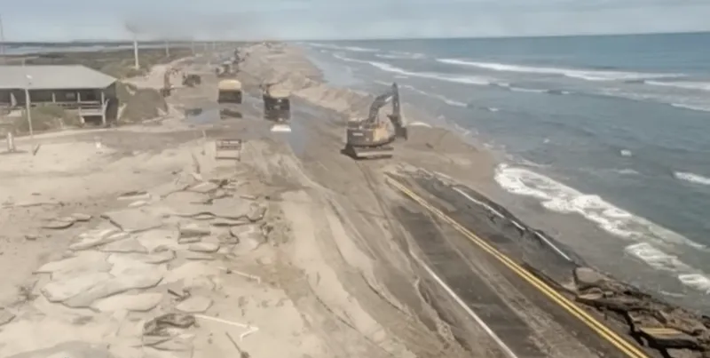 N.C. Highway 12 temporary roadway expected to open Wednesday for traffic leaving Hatteras Island