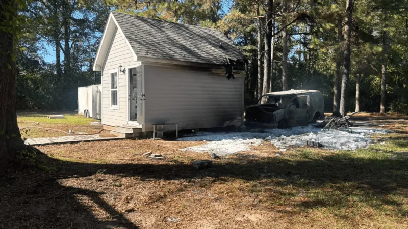 Multiple fire crews respond to outbuilding fire