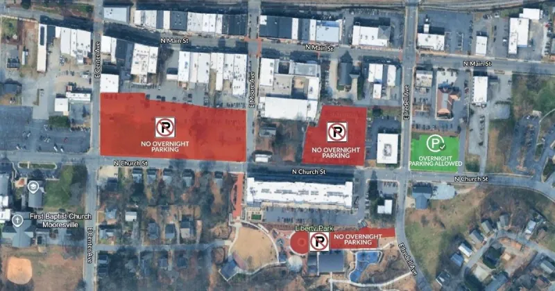 Town of Mooresville begins overnight parking enforcement downtown