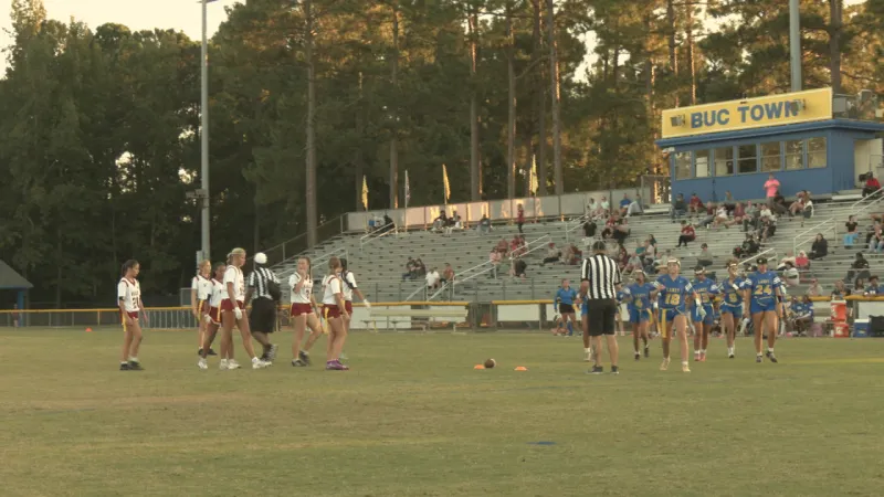New Hanover County girls flag football teams face off in Buc Town