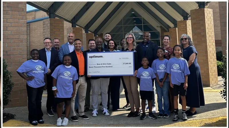 Optimum donates $7,500 to Boys & Girls Clubs of the Coastal Plain