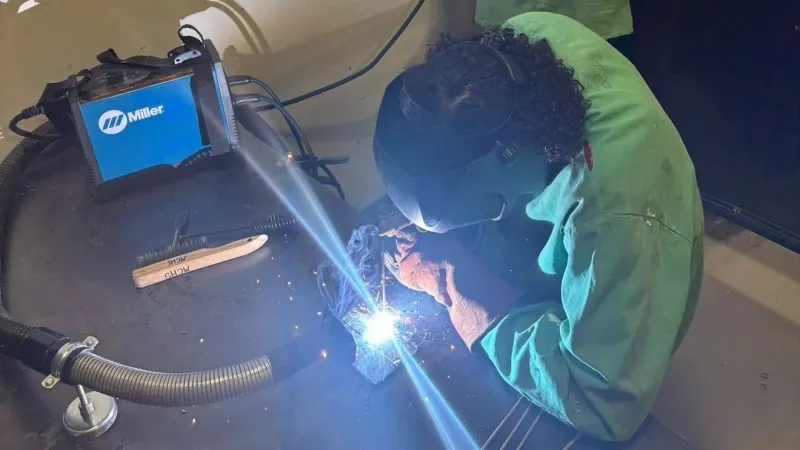 Martin County High School students learn hands-on shielded metal arc welding
