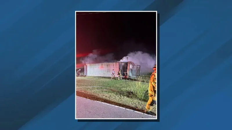 Barn ruled total loss after late-night fire on Mt. Herman Church Road