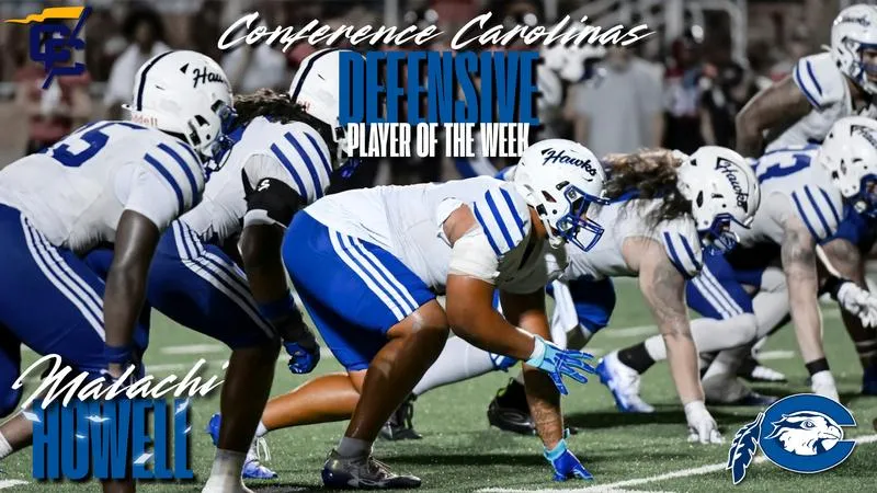 Howell Tabs Conference Carolinas Defensive Player of the Week for Performance Against West Alabama