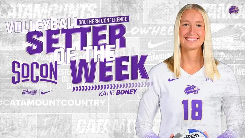 Katie Boney Earns SoCon Setter of the Week Honors