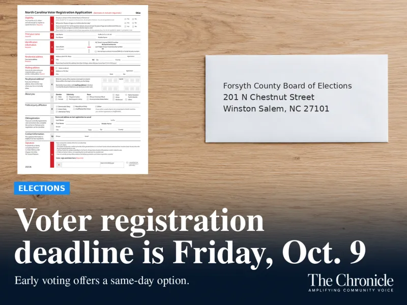 Forsyth voter registration deadline is Friday, Oct. 9
