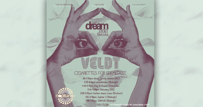 Raleigh Rock Band The Veldt to Host 'I Have A Dream Pop Fest' at Neptunes Parlour, Oct. 16-17
