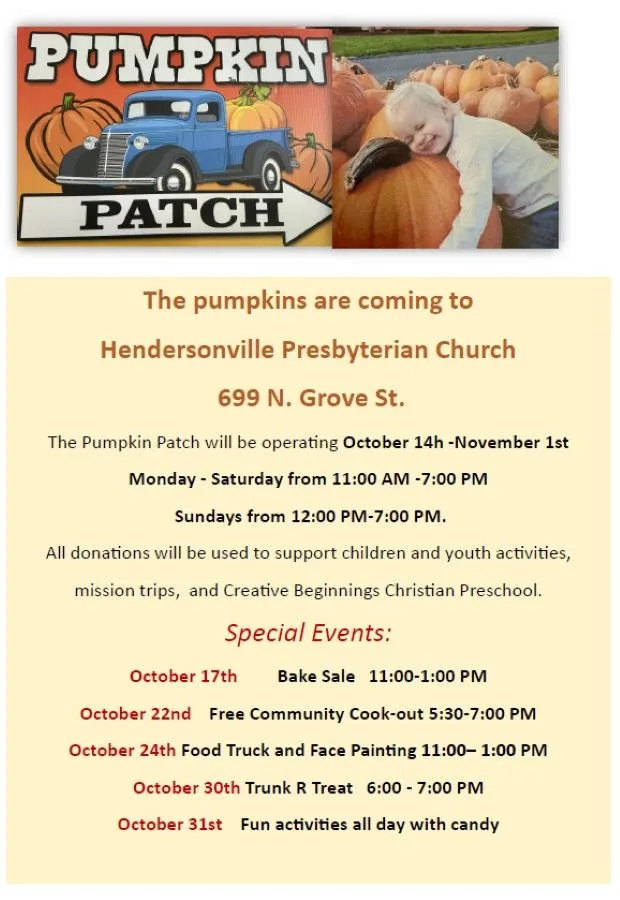 Pumpkin patch coming to Hendersonville Presbyterian