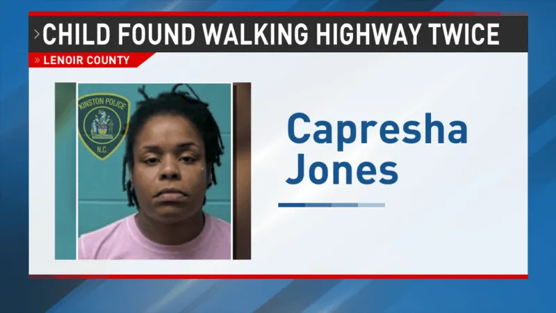 Kinston mother charged after 6-year-old twice found walking along Highway 70 West
