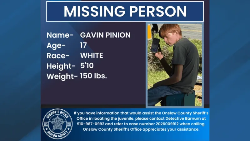 Onslow County deputies searching for missing 17-year-old