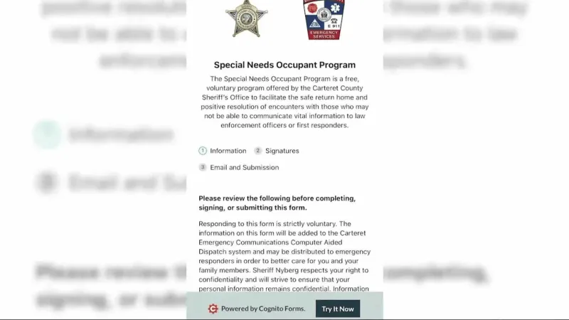 Voluntary alert system to help Carteret first responders tailor care for special needs