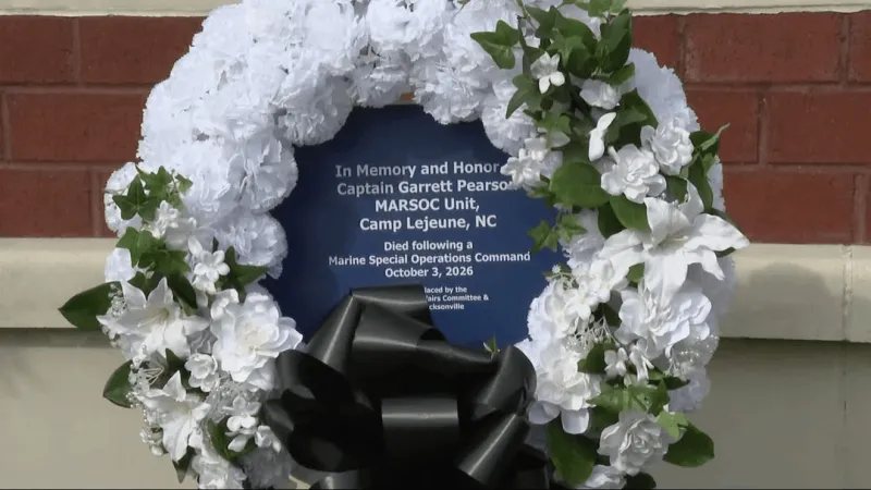 Jacksonville honors fallen Camp Lejeune Marine Capt. Garrett Pearson with wreath ceremony