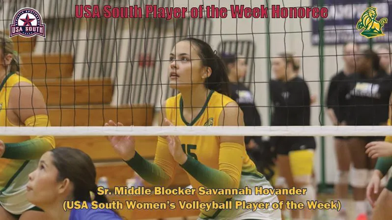 Hovander Scores USA South Women's Volleyball Player of the Week for Second Time This Season
