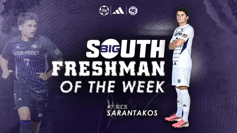 Sarantakos Earns Third Big South Freshman of the Week Accolade