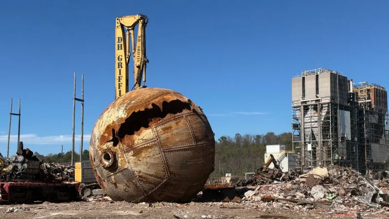 Unique artifact revealed during demolition of Canton paper mill