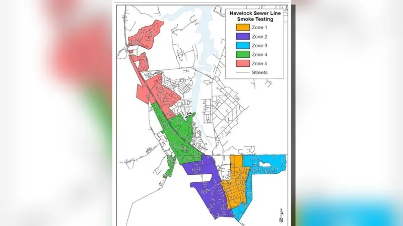 Havelock Water Department conducting smoke testing in McCotter area