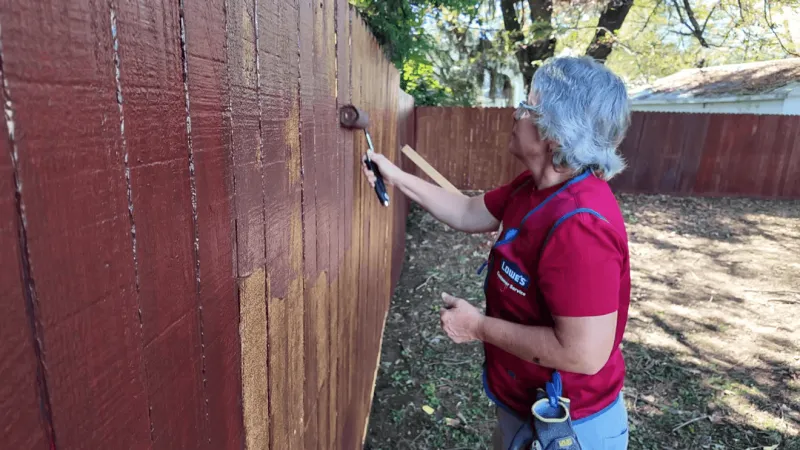 Lowe's volunteers renovate playground at Asheville Salvation Army