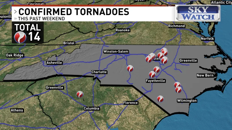 14 tornadoes touched down in North Carolina amid storms from Isaias