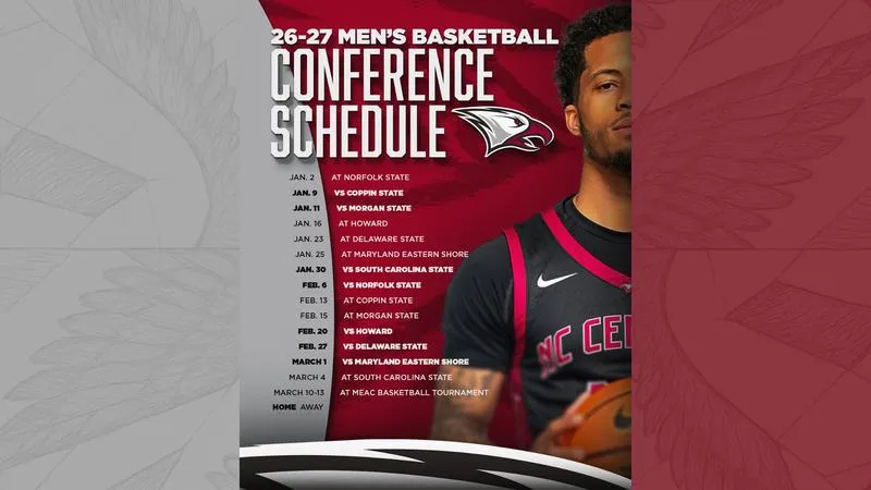 NCCU Men's Basketball Releases MEAC Schedule