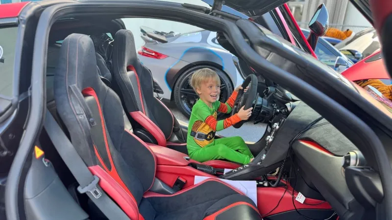Luxury and sports cars make a pit stop at Mission Children's Hospital, sparking smiles