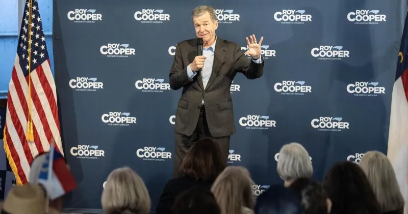 Democratic U.S. Senate candidate Roy Cooper stops in Greensboro ahead of early voting