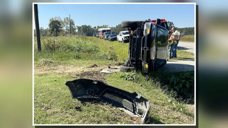 Driver taken to hospital after car overturns in Greene County