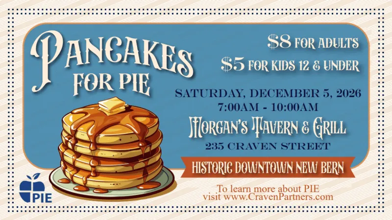 Pancakes for PIE fundraiser returns Dec. 5 at Morgan's Tavern & Grill in New Bern