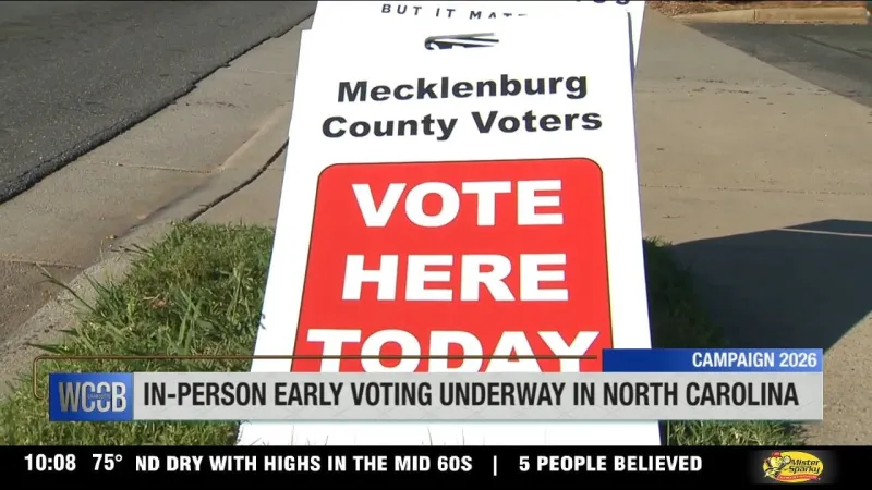 In-person early voting underway in North Carolina