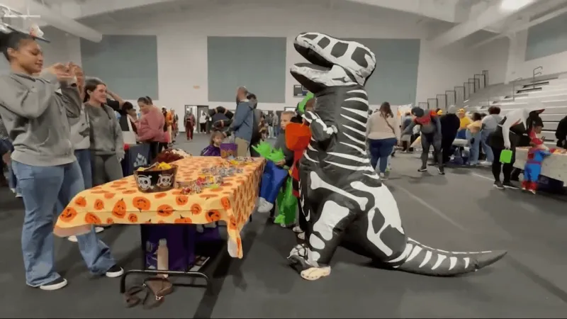 Rain forces Great Trails State Day Halloween event indoors at Pitt County park gym