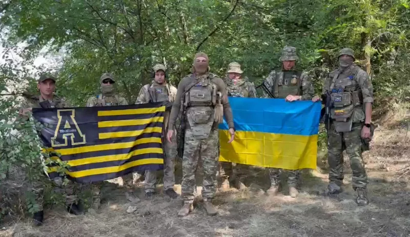 An App State flag flies in war-torn Ukraine