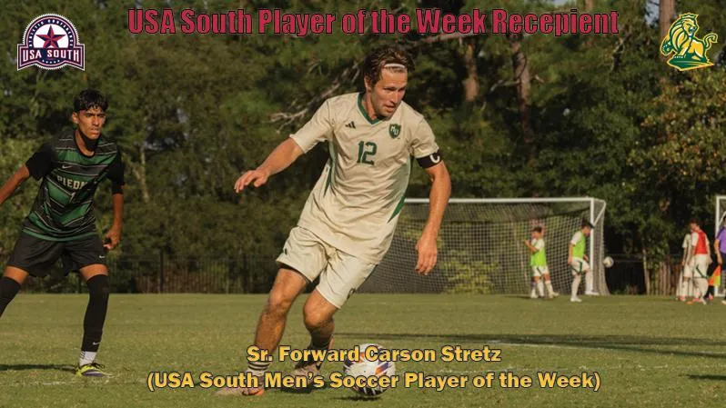 Men's Soccer's Stretz Lands USA South Player of the Week After Pair of Scores in Homecoming Clash