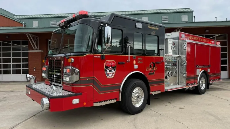New Bern Fire-Rescue marks arrival of 2026 Spartan engine with push-in ceremony