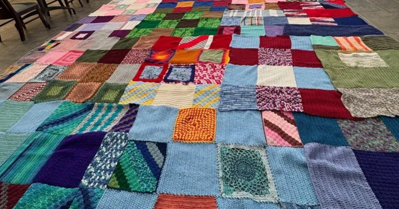 600 crocheted squares, one big mission: Community creates 'blanket of love' for those in need