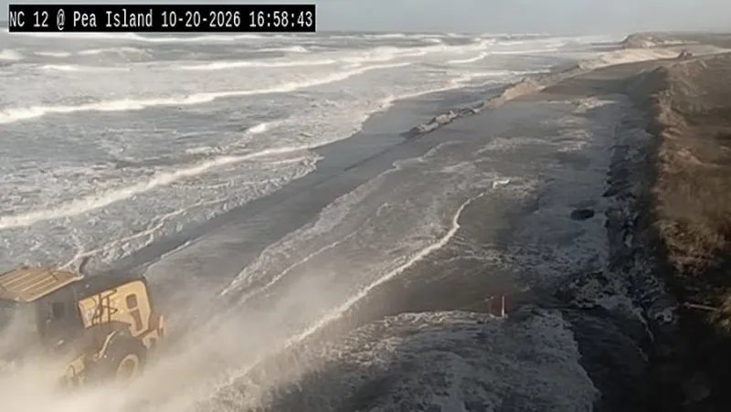 N.C. 12 reopening uncertain as afternoon overwash erodes rebuilt dune on Pea Island