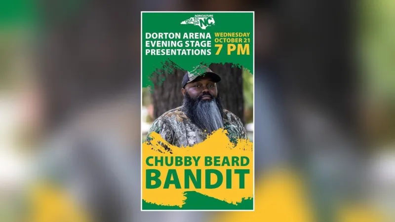 Chubby Beard Bandit to meet fairgoers at N.C. State Fair in Raleigh