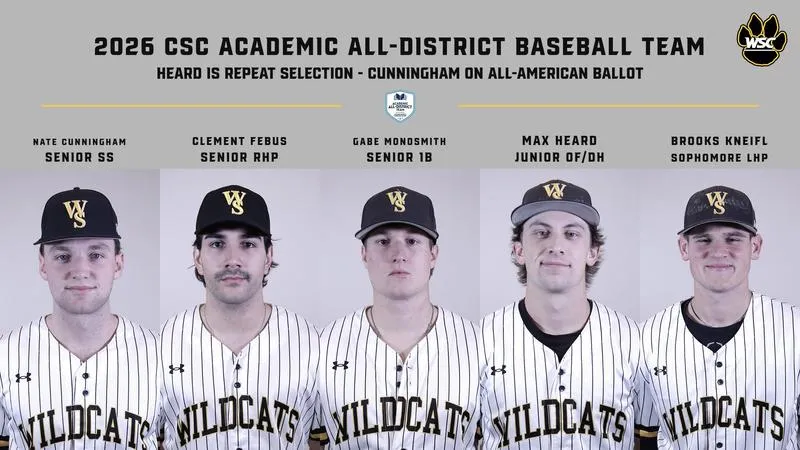 Wildcat baseball has five players named CSC Academic All-District