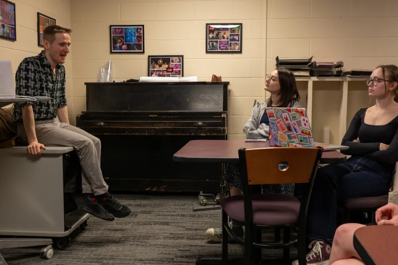 From NWU to Radio City Music Hall and back, Eoghan Hartley ('16) inspires next generation of P-Wolf theatre students