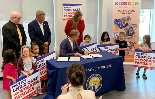 Gov. Pillen, Senators, Childcare Advocates celebrate signing of LB 304