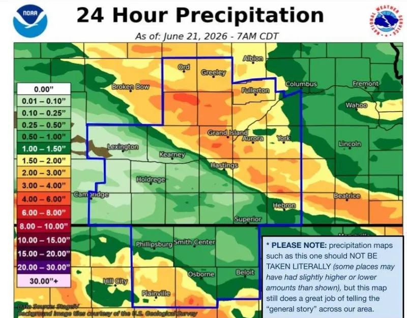 Intense rainfall, severe winds, hail causes widespread damage throughout central Nebraska