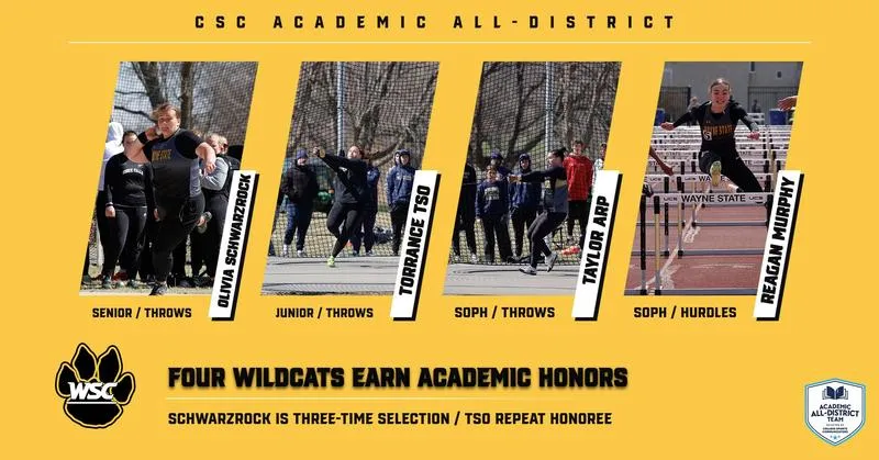 Four Wildcats named to CSC Academic All-District Women's XC/Track & Field Team