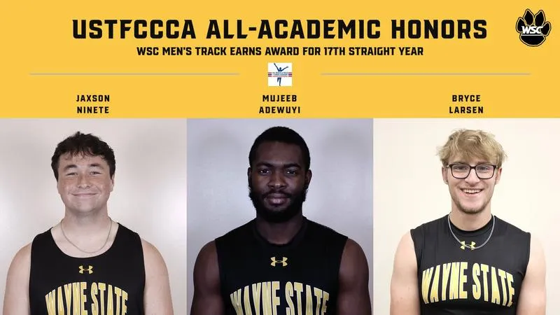 USTFCCCA All-Academic recognition for WSC men's track team and three athletes
