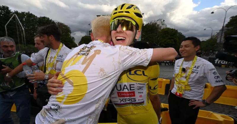 Tadej Pogacar rides away with record-tying fifth Tour de France title