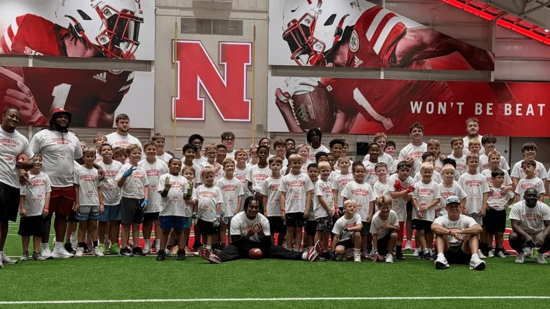 Nebraska football players teach, inspire at free youth camp