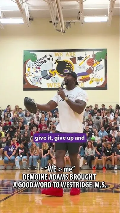 DeMoine Adams, Former NFL Player, Speaks to Westridge Middle School (Video)