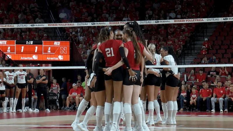 Nebraska's middles, improved serving stand out in Red-White Scrimmage