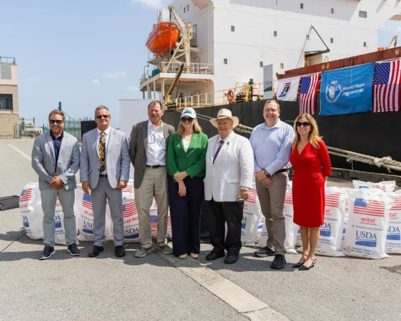 Wheat groups celebrate Food for Peace shipments at the Port of New Orleans