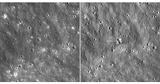 Before-and-after NASA images show crater carved by a SpaceX rocket