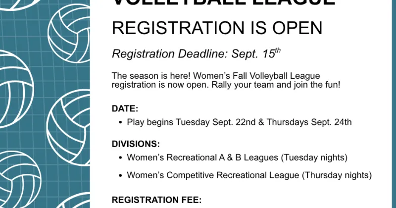 2026 women's fall volleyball league registration