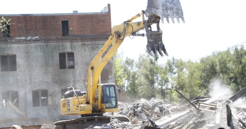 Demolition continues at Dempster's site