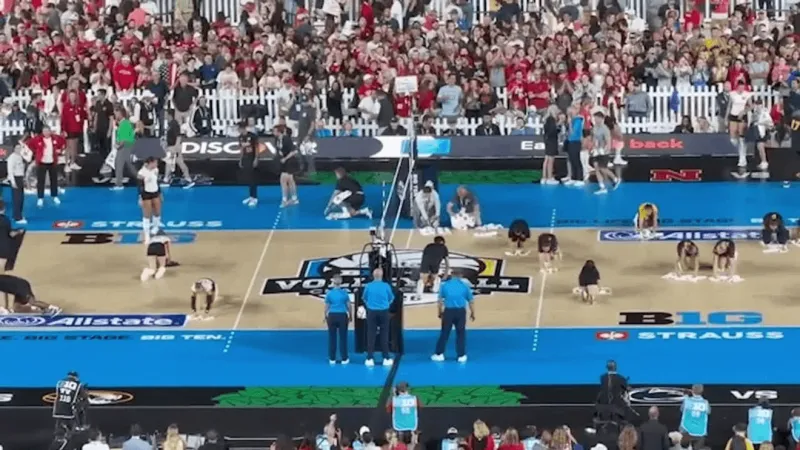 Suspended: Huskers volleyball Wrigley Field match cut short
